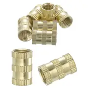 Knurled Insert Nuts, 8Pcs M8 x 16mm(L) x 10mm(OD) Thread Printing Brass Nuts