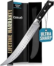 Cutluxe Butcher Knife – 10″ Cimeter Breaking Knife, Razor Sharp Forged High Carbon German Steel, Full Tang Meat Carving Knife, Ergonomic Handle Design – Artisan Series