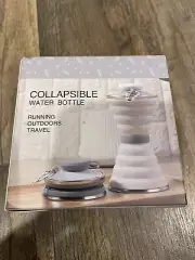 Collapsible Water Bottle Camping Cup w/ Carabiner Reuseable Silicone Foldable