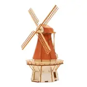 Youngmodeler Wooden Model Kit – HO Dutch Windmill 2 with Hand-Turnable Blades
