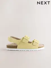 Yellow Suede Standard Fit (F) Touch Fastening Strap Corkbed Sandals (AL1424) | $25 - $36