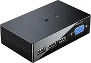 2 in 1 Out VGA KVM Switcher Adapter with Desktop Controller