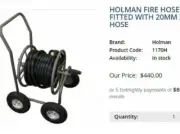 **ALL GONE**Heavy Duty Mobile Fire Hose Reel 36mx20mm Hose + Nozzle + Trolley