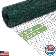 HEASON Chicken Wire Fencing Mesh, PVC Coated Galvanized Hexagonal Floral Chic
