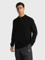 Australian Merino Wool Blend Regular Fit Polo Knit