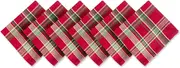 DII 100% Cotton, Oversized Basic Everyday 18x18 Napkin, Set of 6, Tango Red Plaid