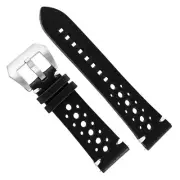 26mm CT Scuderia Cowhide Leather Quick Release Black Watchband w/ Steel Buckle