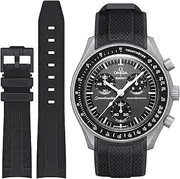 [Stanchev] Omega x Swatch MoonSwatch Watch Strap 20mm - Soft Silicone Curved No Gap Replacement Band for Speedmaster - Men and Women