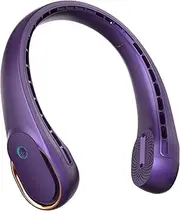 [FrSara] Neck Fan, Bladeless Neck Fan,Upgraded 5200mAh,Long Endurance,Upgraded air volume,Easier to Use,360° Cooling,No Hair Twisting,Non-Slip Material,Rechargeable,3-Speed Purple