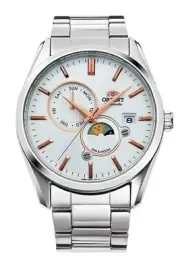 ORIENT SUN & MOON RN AK0301S Mechanical Automatic Men Watch White Dial 41.5mm