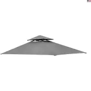 UV-Protected Canopy Top Replacement for 8' x 5' Brown Grill Gazebo - Gray