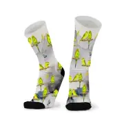 RedFoxSox Budgies Bamboo Print Socks. Larger Bird Budgie Socks. Fun Socks.