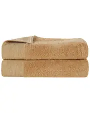 Superior Set of 2 Rayon Eco-Friendly Fluffy Soft Modern Solid Bath Sheets