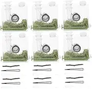 POPETPOP 2Sets Acrylic Jumping Spider Habitat Enclosure Box Transparent Reptile Breeding Box for Insects Spiders for Observation and Feeding