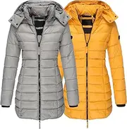 [JEShifangjiusu] Women Winter Warm Thickening Long Tunic Fashion Long Quilted Jacket 2 Pieces Padded Coat With Removable Hood