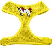 Unicorn Embroidered Soft Mesh Pet Harness Yellow Medium