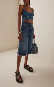 [Rabanne] Embellished Metallic Knit Top
