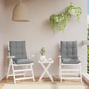 Lowback Chair Cushions - Grey Oxford Fabric Patio Furniture, Outdoor Pillows Seat Replacement Set for Chairs & Waterproof Cushions (Set of 2)