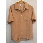 38 Zaful forever young large Light tan color polyester men's button up