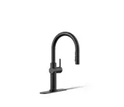 Kohler Crue Pull-Down Sprayer Kitchen Faucet in Matte Black K-22972-BL
