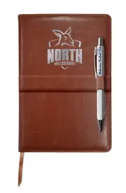 North Melbourne Kangaroos AFL Team Logo PU Leather Notebook and Pen