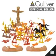 Fort Apache Vintage Old West Cowboy Atlantic Figure Totem - Indian 43 Pc Playset