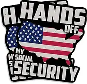 Hands Off My Social Security Magnet - Patriotic USA Flag - Political Statement Fridge - Bold Advocacy Decor - Durable Material for Car Truck Toolbox Any Metal Surface - EPLM0041-FBA