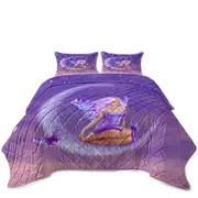 Fantasy Art Lavender Moon and Pretty Butterfly Girl Coverlet