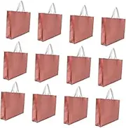 GARIOUANS 1 Set 15Pcs Portable Non Woven Fabric present Packing Bags Rose Gold and Design Capacity Shopping Pouch Material for Parties and