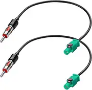 MEIRIYFA Car Universal Vehicle Radio Antenna Adapter,Fakra Z Male to DIN ISO Male Plug Antenna Connector Cable for Car Audio HD Radio Head Unit CD Media Receiver-30CM (2 PCS)