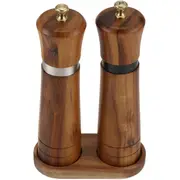 Salt and Pepper Grinder Set,Wooden Salt and Pepper Mill Shaker Easy Adjustable Ceramic Coarseness La