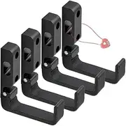 DeYoungArbeit Horizontal Folding Gun Rack with Cable Lock Hole, Aluminum Shotgun Rifle Hooks with Anti-Scratch Eco-Leather Padding, Indoor Wall Mount Display for Long Gun Sword Bow