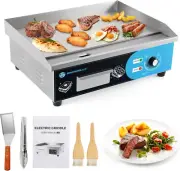 Commercial Griddle Electric 22”, 3000W Electric Flat Top Grill, Stainless Steel