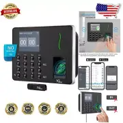 Compact Automatic Time Card Machine with Biometric Fingerprint, Wall/Desk Mount