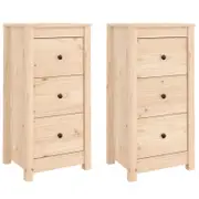 vidaXL 2x Solid Wood Pine Sideboards Home Organiser Storage Cabinet Buffet