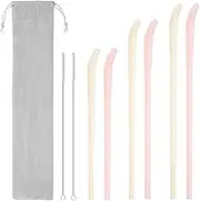 Wrinkles Straw Silicone Straw Protective Reusable Wrinkle Long Drinking Straws Easy to Clean Wrinkle Straws Sturdy No Wrinkle Drinking Straws for Your Cups