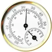 Analog Humidity Temperature Meter Thermometer Mini Hygrothermograph 30 to 50 Degree Range Golden Pointer Compact Size