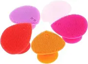 HAMPPLIES 5pcs Heart Shape Silicone Massage Brush for Hair Double Sided Shower Scrubber Ergonomic Design for Easy Use Promotes Multi Purpose Bath Tool