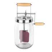 1.5 Liters Manual Butter Churner - Wooden Handle Shakes Stainless Steel Gear Manual Butter Maker, Butter Churner Transparent