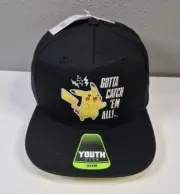 POKEMON Gotta Catch Em All Pikachu Snap Back Baseball Cap Boys Youth OSFM NWT