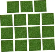 15pcs Artificial Grass Realistic Faux Moss Mat for Miniature Landscape Crafts and Indoor Dog Potty for Garden Decor and Model Making