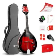 Mandolin A Style Acoustic Electric 8-String Mahogany for Beginners, Red Burst