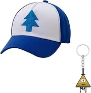[MELLIFO] Dipper Hat Embroidered Blue Dipper's Cap Baseball Cap Keychain, Blue