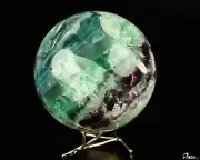 5.5" Fluorite Hand Carved Crystal Ball/Sphere, Crystal Healing