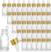 Kingrol 40 Pack 10ml Clear Glass Dropper Bottles, Tincture Bottles, Essential Oils, Perfumes, Aromatherapy, Chemistry Lab Chemicals