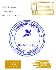 Custom text Round stamp Self-inking 43mm round Business Logo Name Company Gift