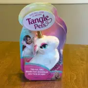Tangle Pets SPARKLES THE UNICORN Plush Detangling Brush All Hair Types White NEW