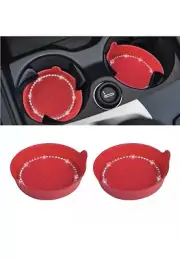 Amooca Car Cup Coaster Universal Non-Slip Cup Holders Bling Crystal - Set 4 Pcs