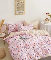 Botanist Pink Floral 5 piece bedding set DOUBLE, QUEEN, KING (Quilt Cover, Flat Sheet, Fitted Sheet, 2 Pillow Cases)
