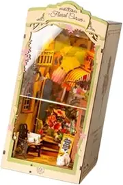 Perfeclan 3D Puzzle DIY Booknook Kit DIY Crafts Dollhouse Wood Bookend DIY Kit Bookcase Bookshelf Insert for Girls Boys Teens Kids Gift